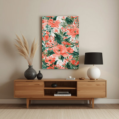 Aquarelle florale 36, art mural gris en métal