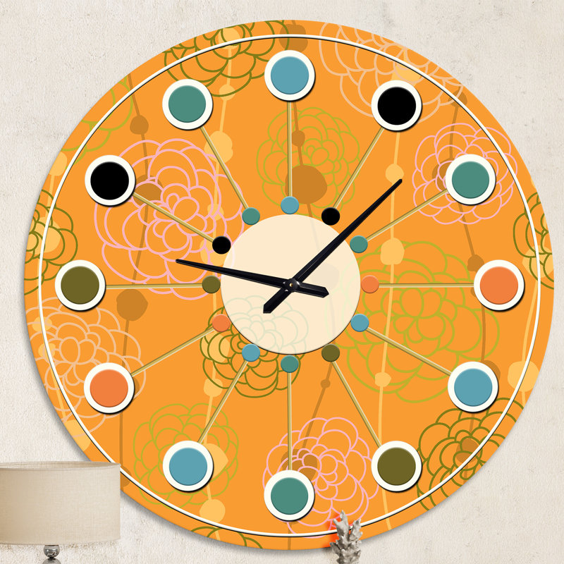 Horloge murale rétro Mid-Century, Moyenne