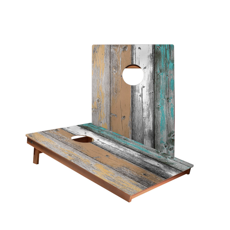 Weathered Beach Wood Backyard 2x3ft Cornhole Boards