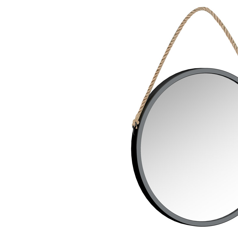 Miroir mural rond Beker, Noir