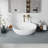 Pensen 22" x 15" Solid Surface Oval Bathroom Sink Vessel Sink Matte White