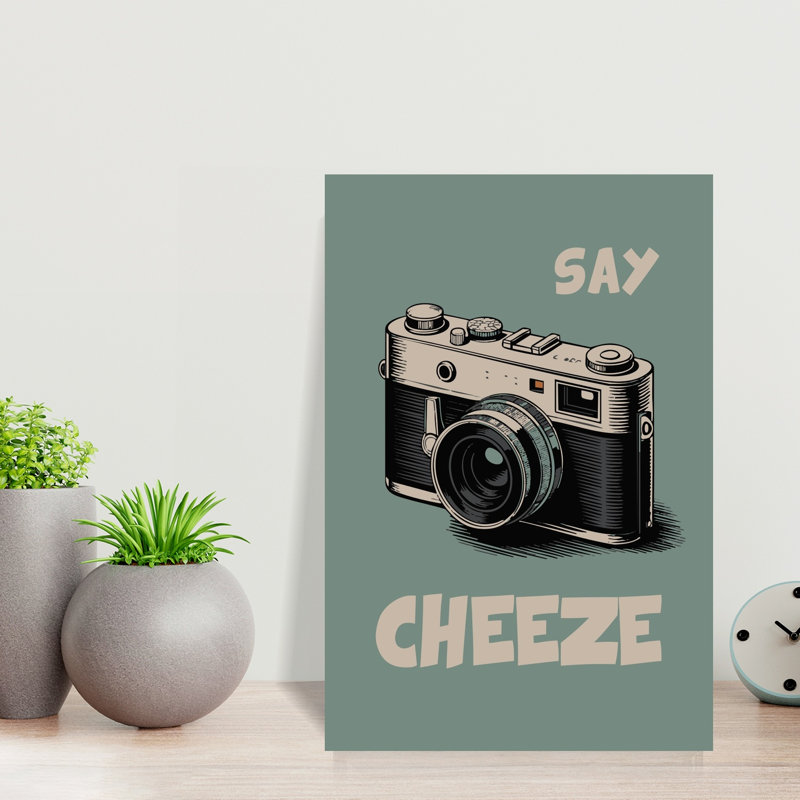 «Say Cheeze», art mural rétro rétro classique, H 18 po x l 12 po