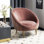 Fauteuil demi-tonneau en velours capitonné l 32 po Razia