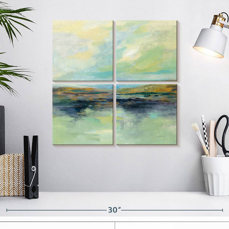 Golden Fields By The River, H 18 po x l 18 po