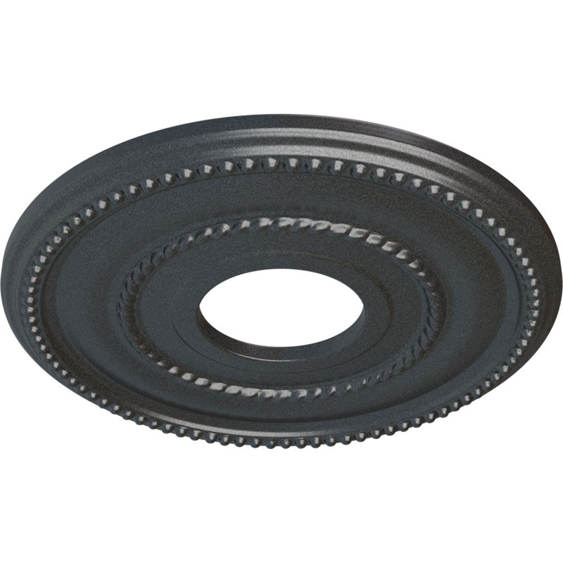 Médaillon de plafond Endurathane Valeriano, DE 12 1/8 po x P 3 5/8 po x P 3/4 po (convient aux auvents jusqu'à 6 1/4 po), fini étain peint à la main