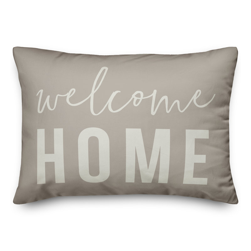 Outdoor Reversible Throw Pillow, Beige