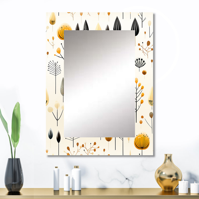 Fiffer scandinave Midcentury Harmony - grand miroir mural Mid-Century, miroir unique de style Mid-Century moderne, impression d'art en métal
