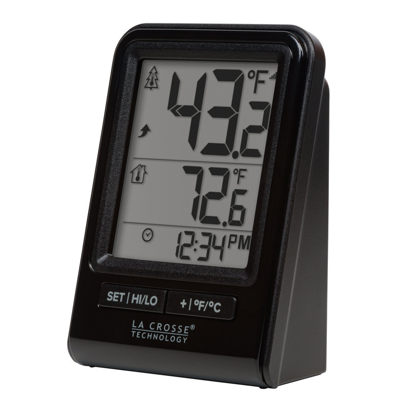 Thermomètre numérique à pile sans fil La Crosse Technology, Noir, noir, noir, noir