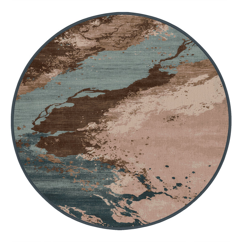 Tapis aquarelle lavable à la machine, Rond 4 pi