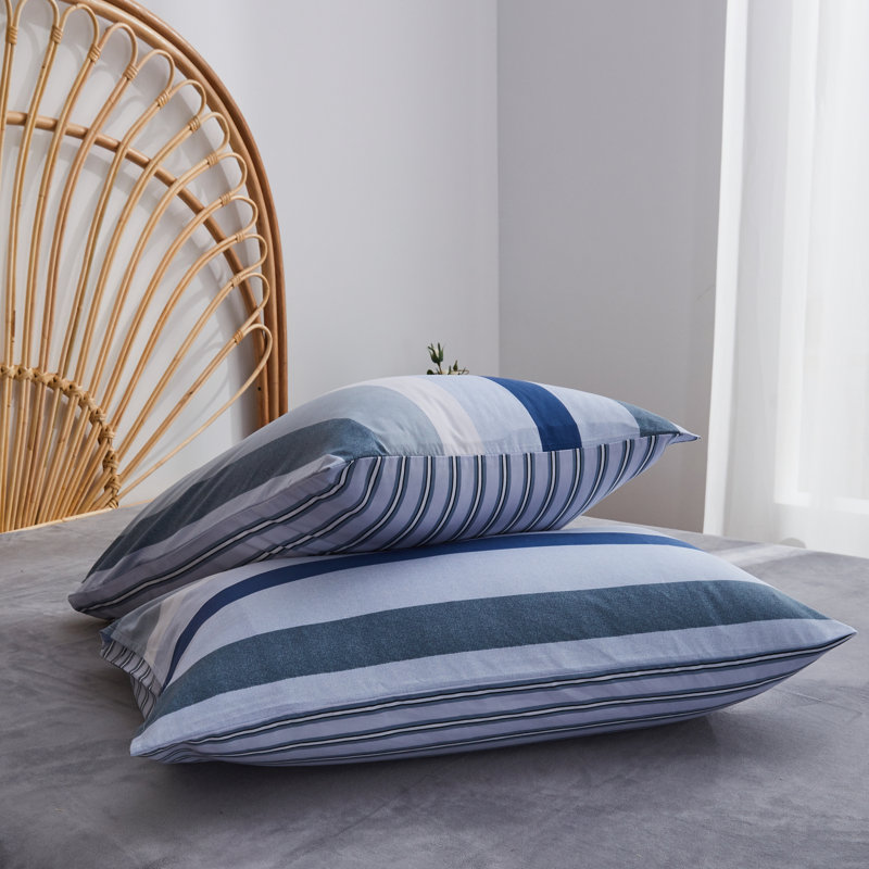  Housse de coussin rayée en microfibre