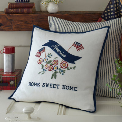 America Home Pillow Embroidered Pillow
