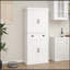 Armoire de cuisine polyvalente avec plusieurs options de rangement et un design élégant