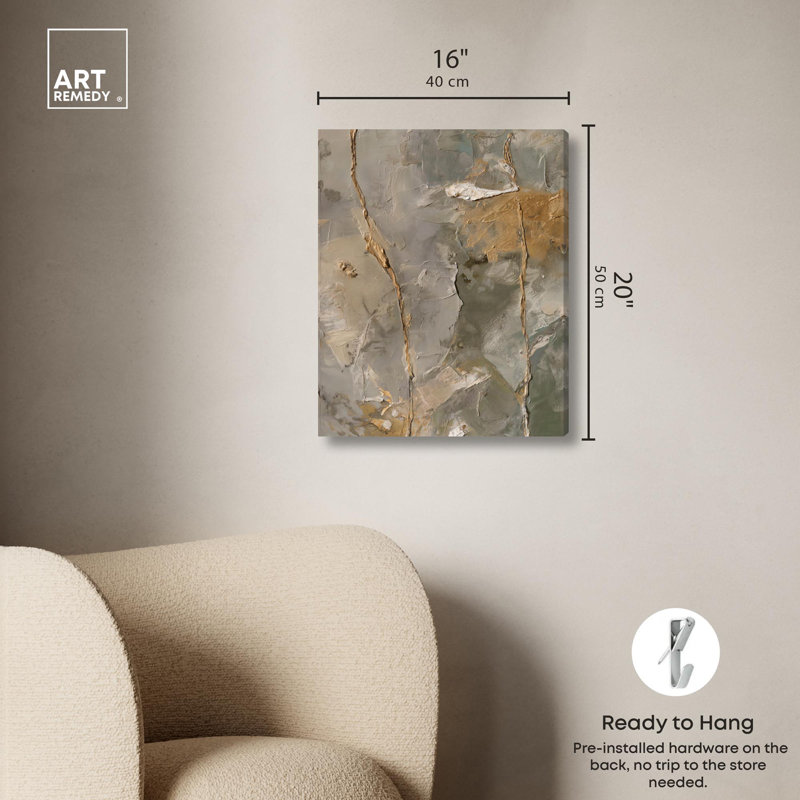 Art textuel abstrait sur toile Gossamer, H 20 po x l 16 po, Wrapped Canvas
