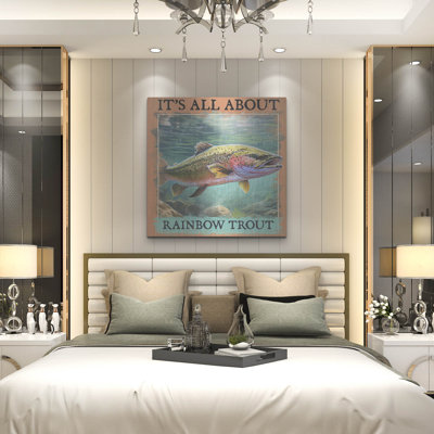  'Rainbow Trout ' by Jim Baldwin Metal Wall Art, 36" x 36"