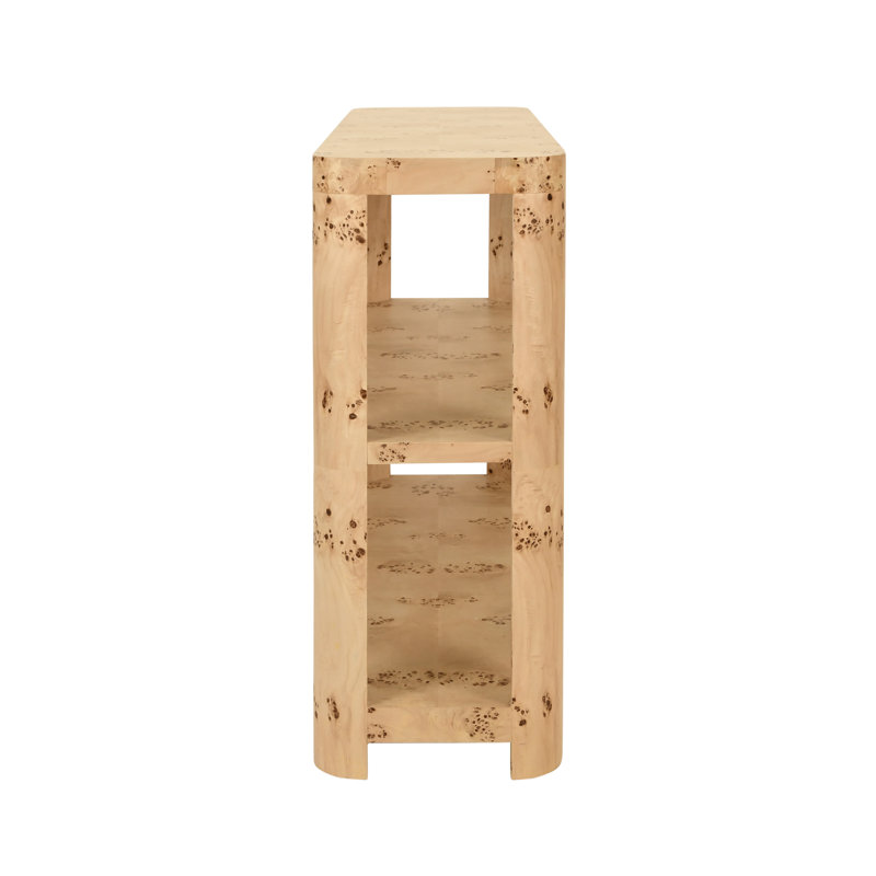 54'' W Console Table, Burl Wood