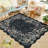 Mushroom Scalloped Floral Washable Non-Slip Area Rug Low Pile Soft Thin Botanical Carpet for Living Room Bedroom Dining Room Playroom-577474024-577474035