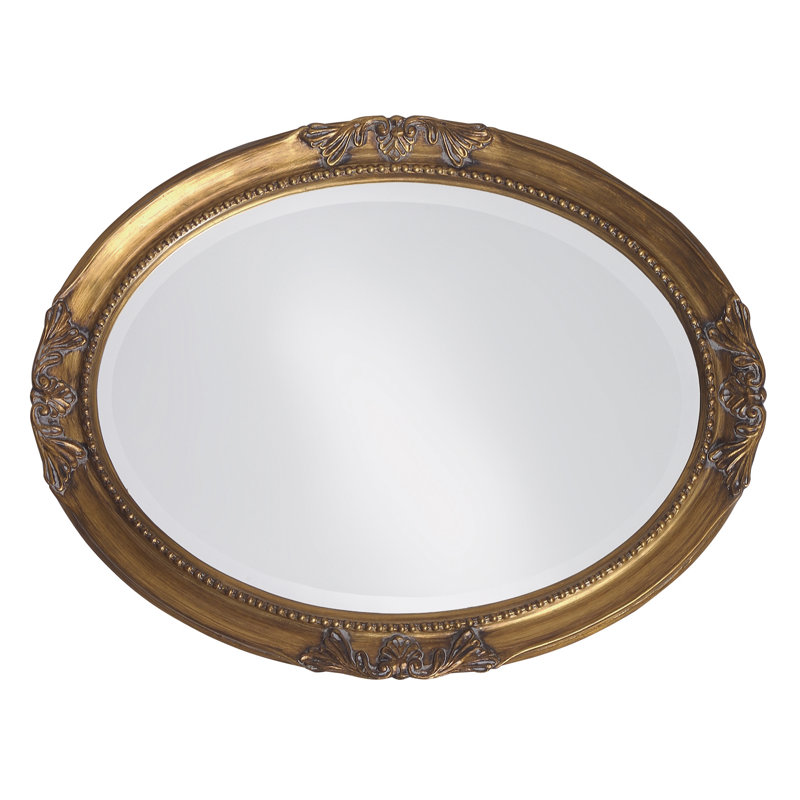 Traditional Beveled Wall and Accent Mirror, Antique Gold