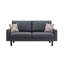 Canapé en lin gris foncé de 70 po Bahamas et 2 chaises avec 2 coussins décoratifs-144194523