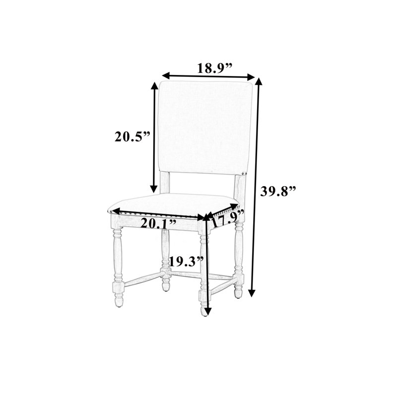 Chaises de salle à manger rembourrées 2 pièces Topmax , Naturel