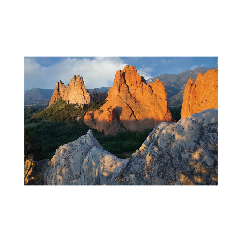 Grey Rock and South Gateway Rock, Conglomerate Sandstone Formations 1 Piece Wrapped Canvas Wall Art