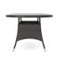 Ensemble de salle à manger d'extérieur en osier 7 pièces, table en rotin et chaises pour 6 pour terrasse, terrasse, porche, brun et noir