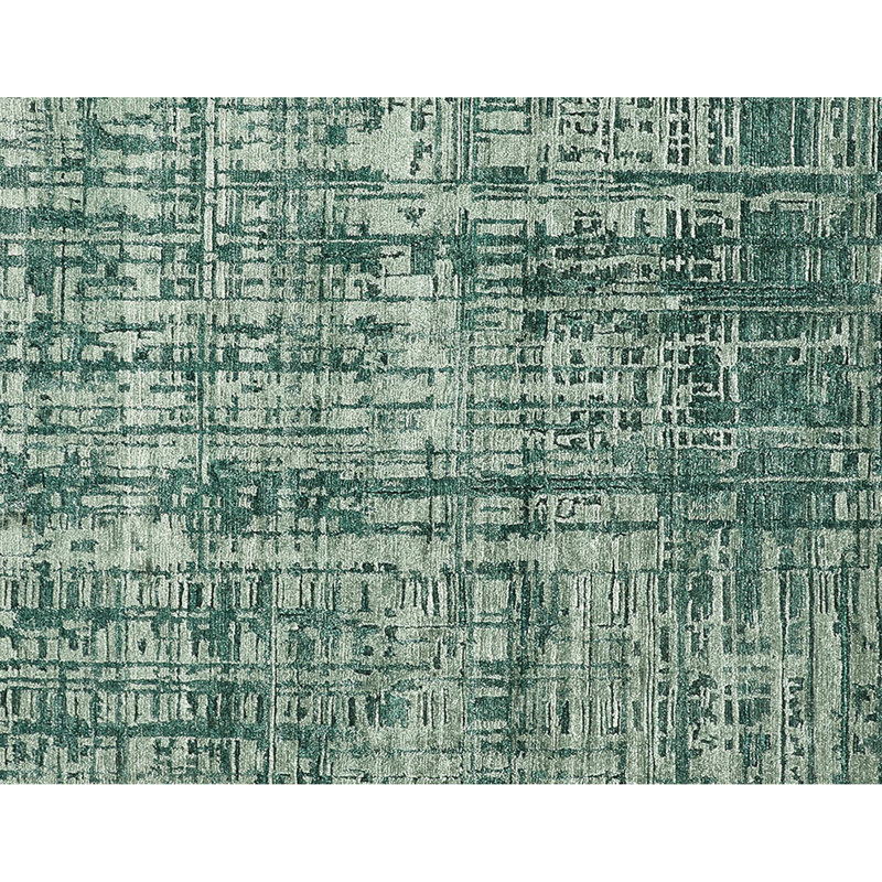 Abstract Area Rug in Green, Rectangle 2' x 3', Wool