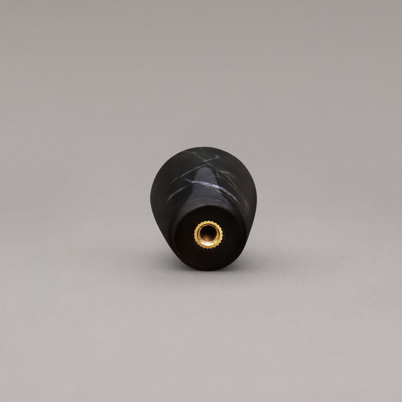Marble Cone Knob, Black Marble