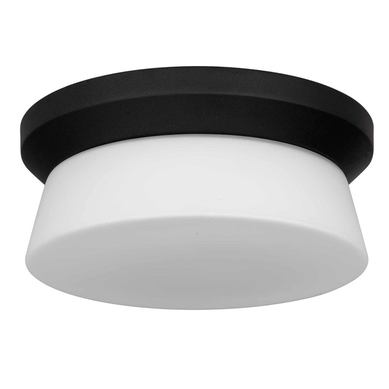 Plafonnier encastré noir intégré 11 pouces avec 1450 lumens 25W haute performance, 3 choix de température de couleur 3000K / 4000K 5000K, fonction à intensité variable, diffuseur en verre blanc gravé, facile