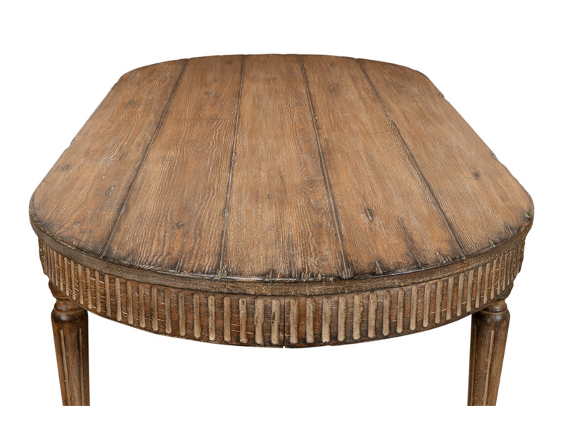Olguin Oval Pine Wood Dining Table