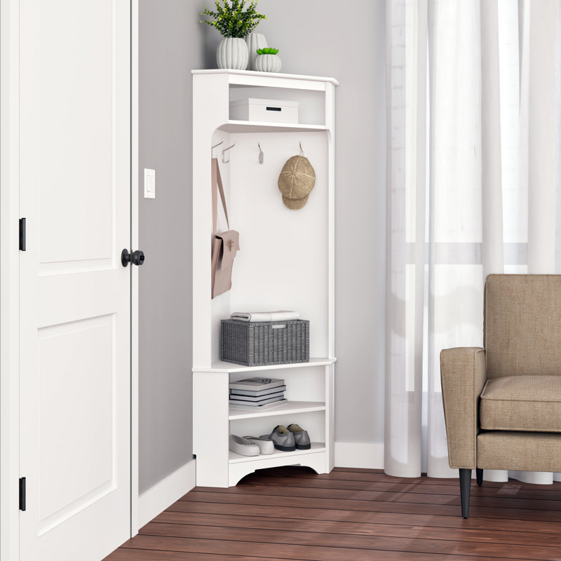 Portemanteau avec rangement pour chaussures, Blanc