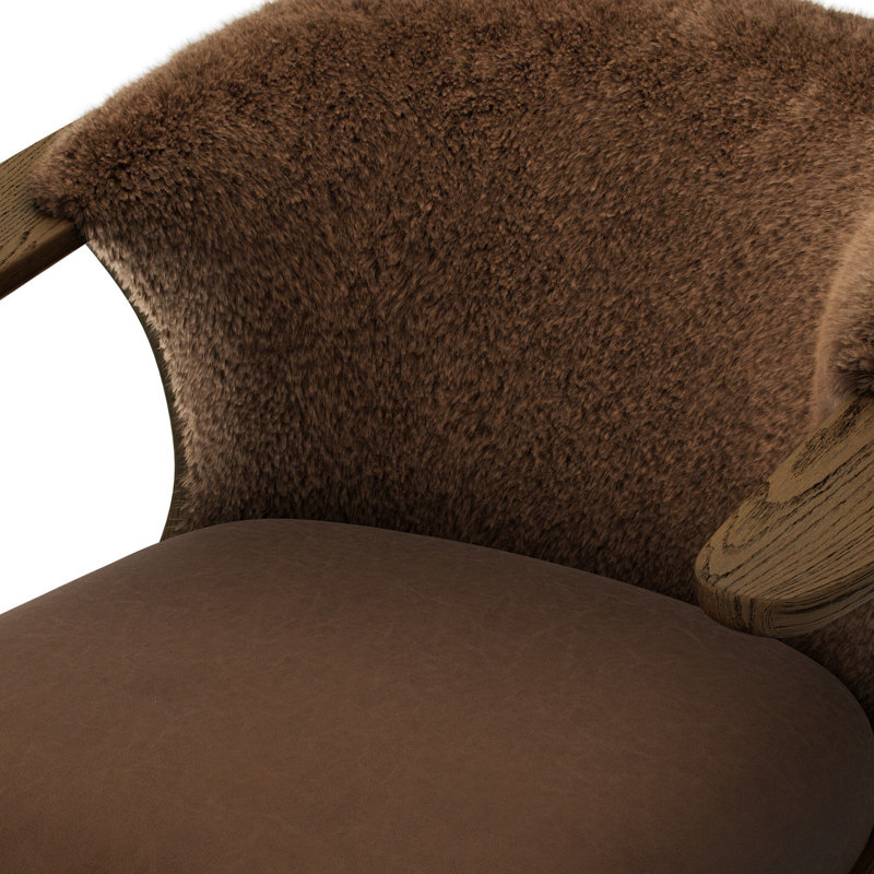 Fabian Chair-Cream Shearling, Fawn Oak, Ochre Shearling