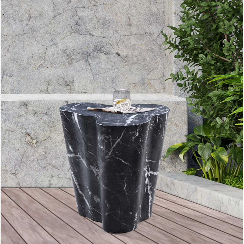 Barrett Slab Table, 22" H x 22" W x 18" D, Black
