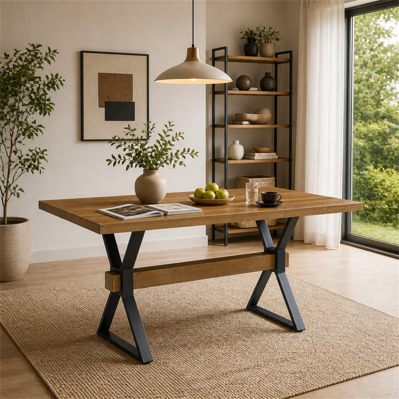 DINING TABLE, Brown/Black