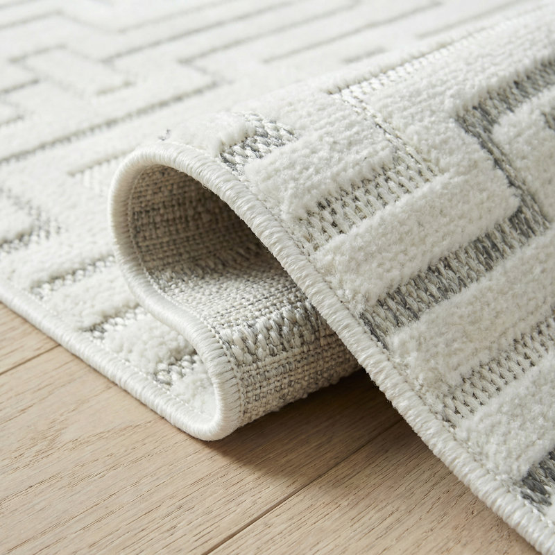 Tapis intérieur crème / beige à motif géométrique crème / beige 5 pi x 7 pi (5 pi 3 po x 7 pi 1 po) Tapis de salon, chambre à coucher, salle à manger et cuisine