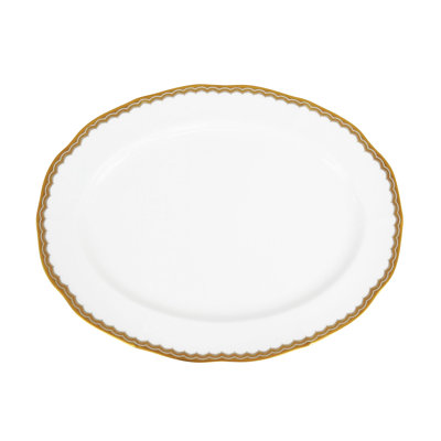 Antique Gold Bone China Platter