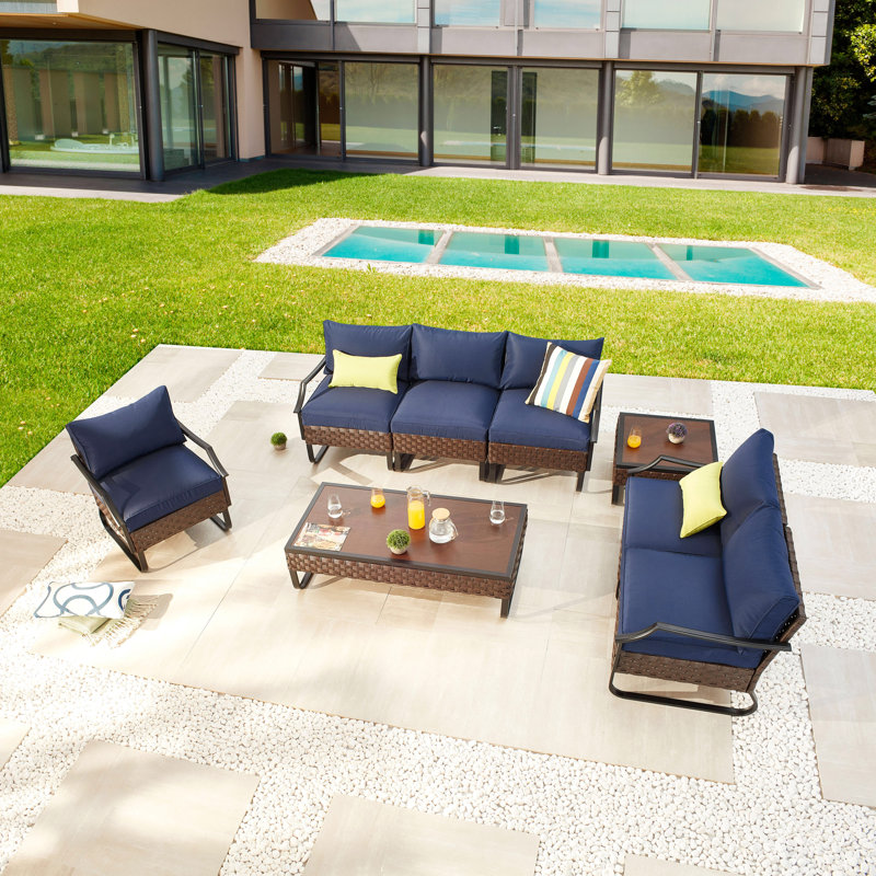 Heiman 6 - Person Patio Conversation Set with Cushions