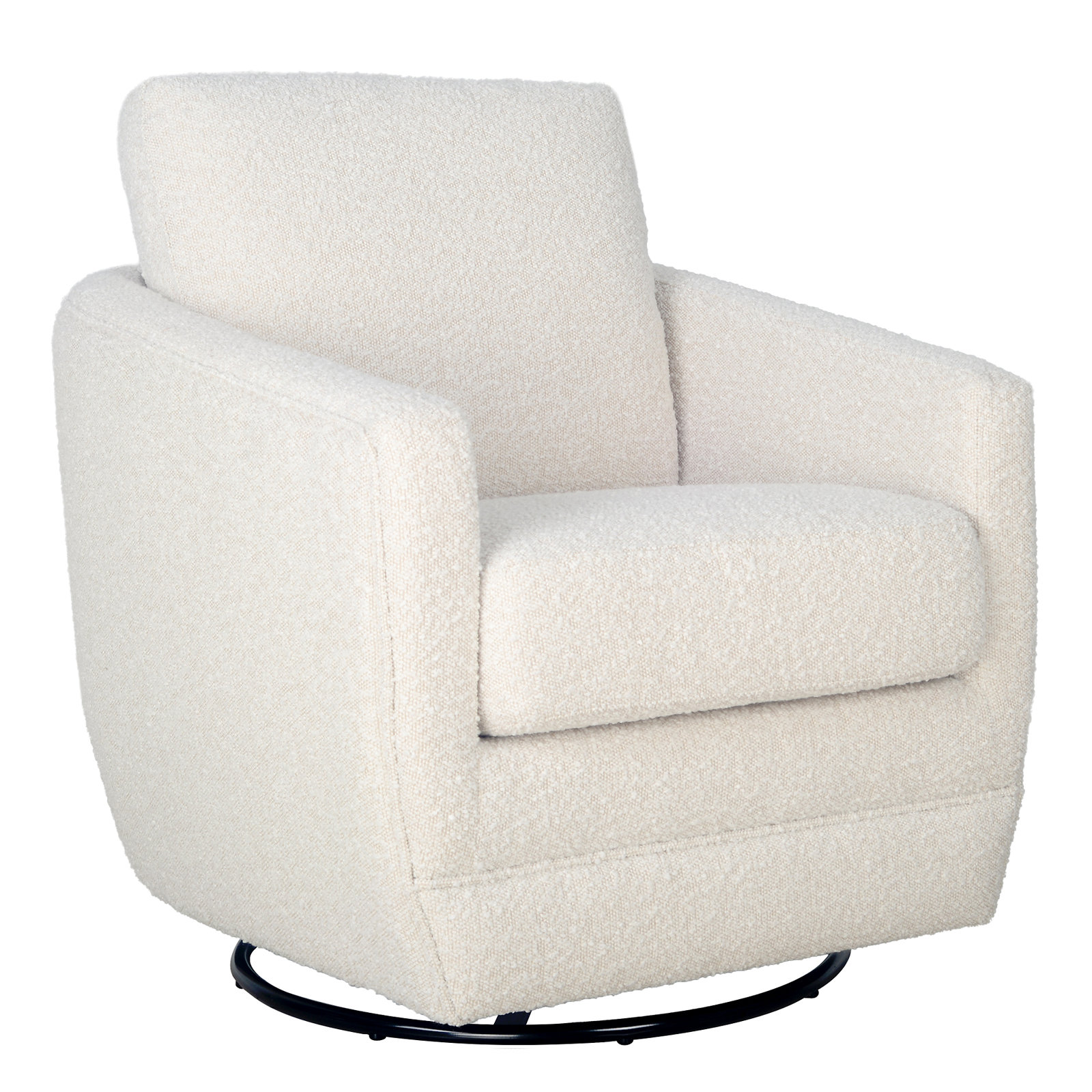 Gogh Swivel Glider, Ivory Boucle