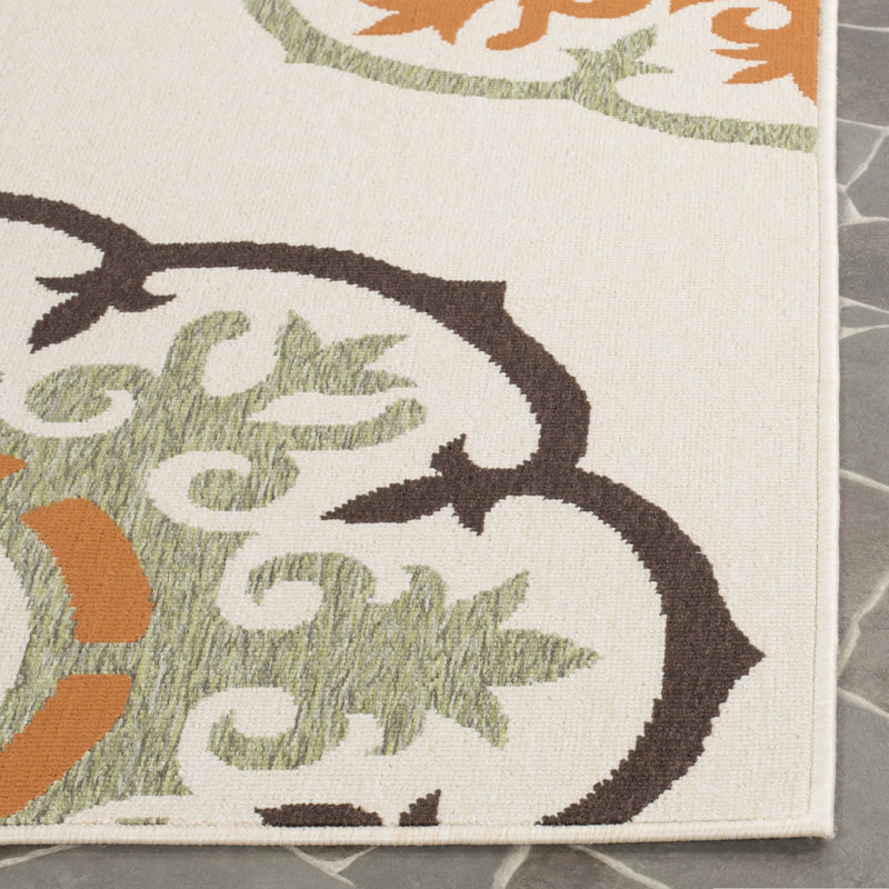Tapis d'intérieur / extérieur à motif floral Coucou, Rectangle 8 pi x 11 pi