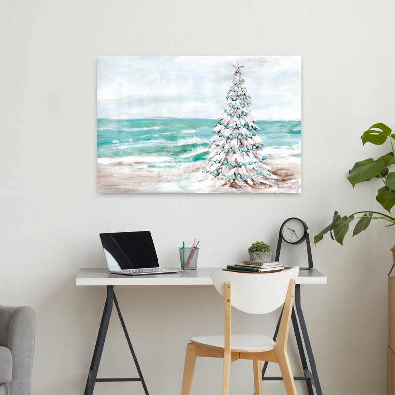 Arbre de Noël côtier abstrait, art côtier, H 24 po x l 36 po