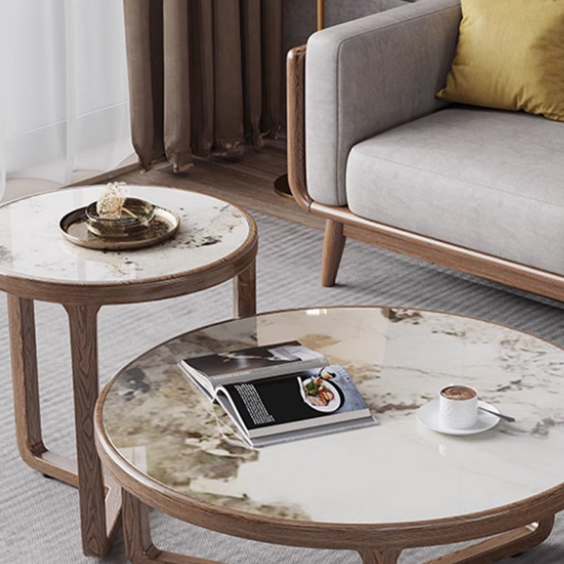 Ensemble de tables basses Design Sense Rock Plate, Gris