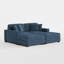 Ensemble de canapé-lit modulaire rembourré 4 pièces en velours côtelé bleu marine avec fauteuils et repose-pieds amovibles-81396377