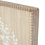 Wood Textured Floral Cream Wall Decor with White Painted Accents and Beaded Frame