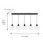 Luminaire suspendu linéaire noir mat 5 lumières-516236090