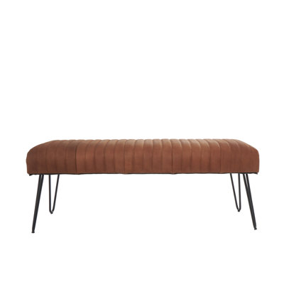 Genuine Leather Upholstered Bench