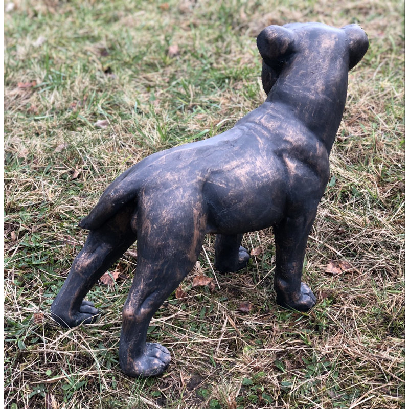 Larae Dog Weather Resistant Concrete Garden Statue, Bronze