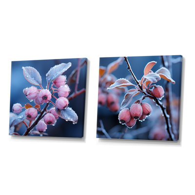 Mauve et bleuet Elegance I - ensemble d'art mural sur toile 2 fruits