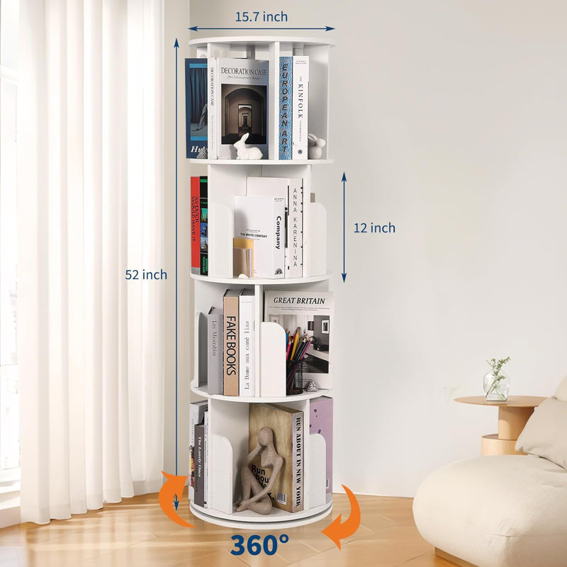 129.5cm H x 39.9cm W Corner Bookcase, White