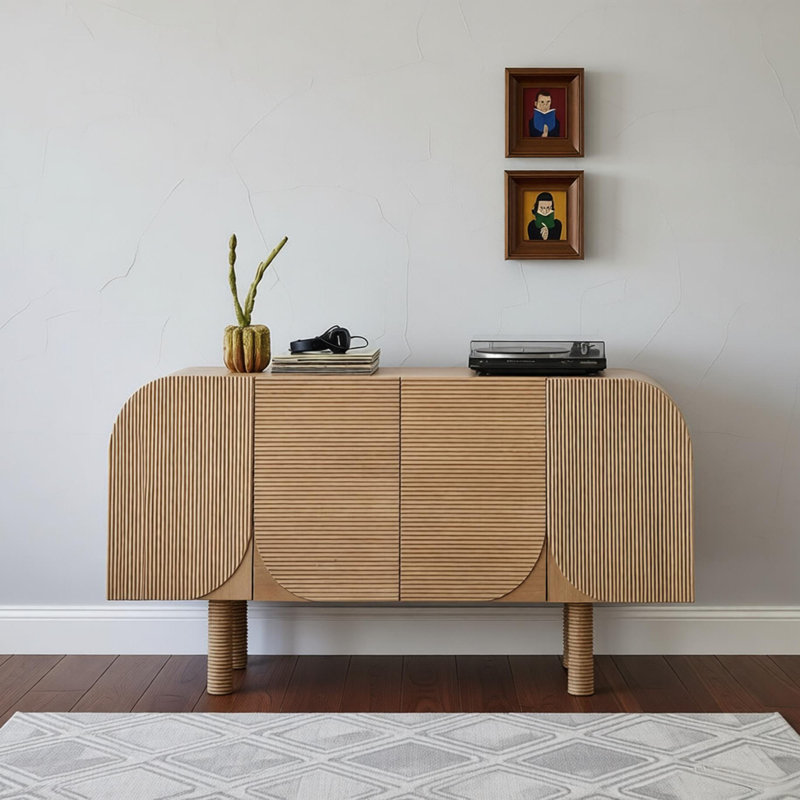 Buffet simple et rétro avec rangement, H 33,85 po x l 55,11 po x P 16,53 po