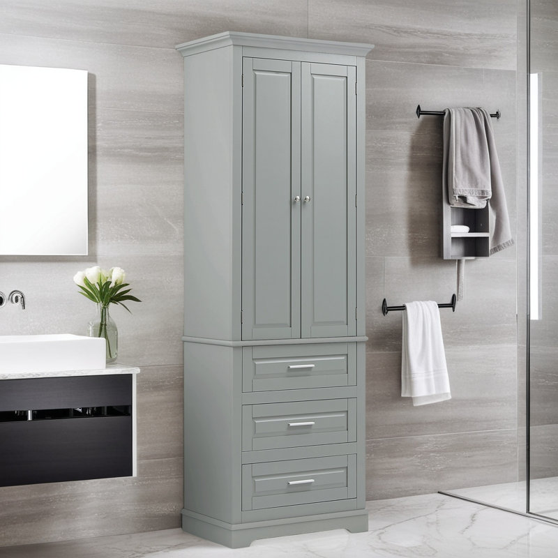 Armoire de rangement à 3 tiroirs Barnetta, Gris