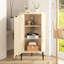Armoire d'angle en rotin 15,75 "avec 2 tablettes réglables
